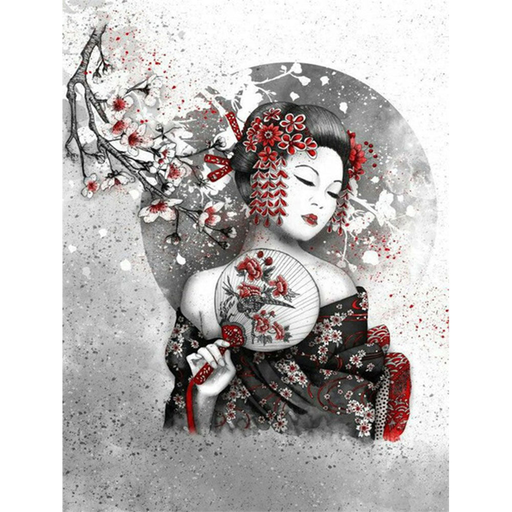Japanese Geisha - Full Round Drill Diamond Painting 30*40CM