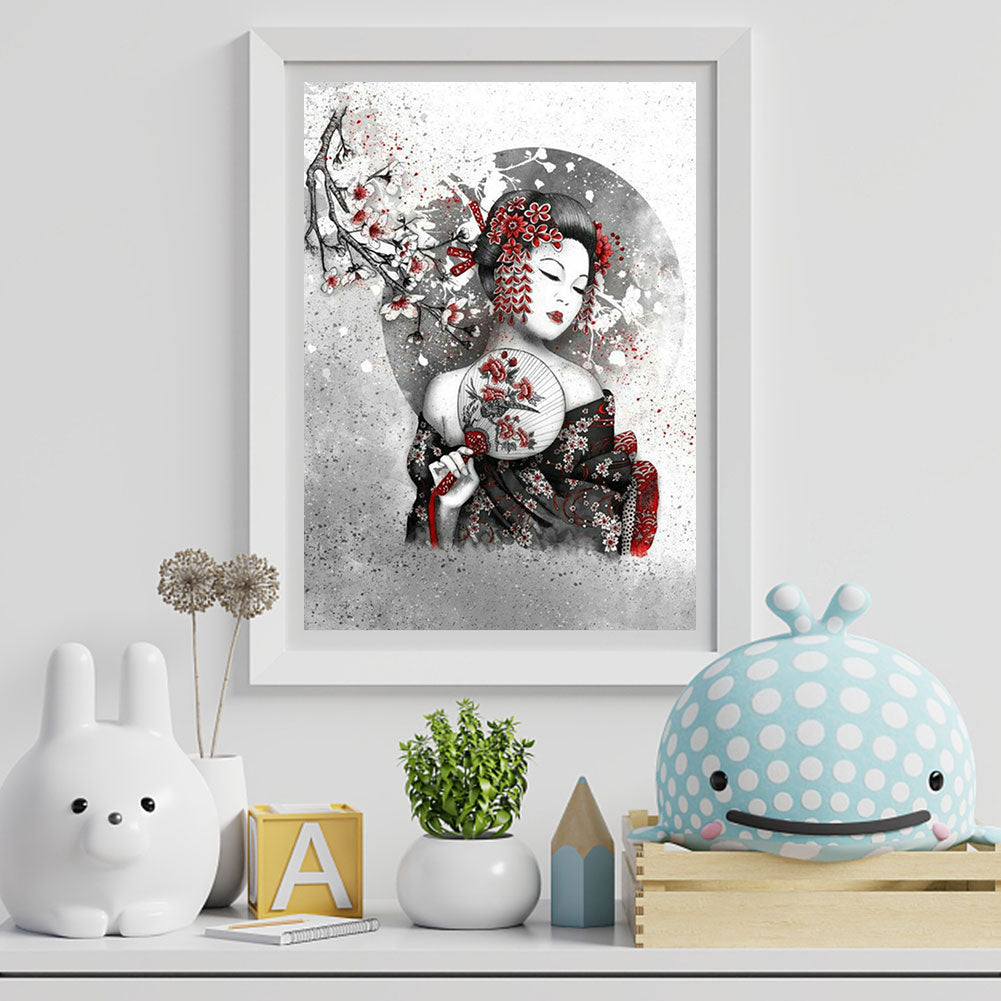 Japanese Geisha - Full Round Drill Diamond Painting 30*40CM