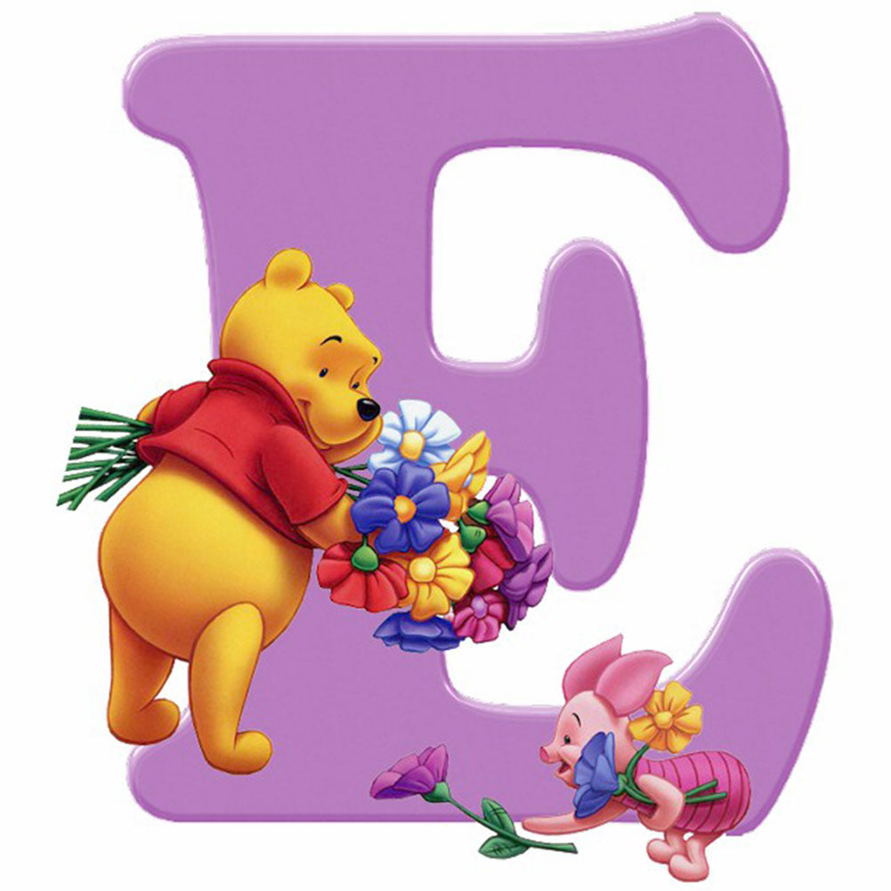 Pooh Letter E - Full Round Drill Diamond Painting 30*30CM