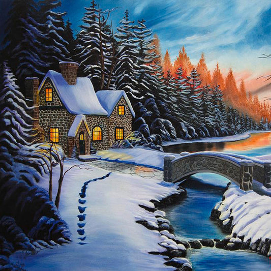 Thomas Painting Country House - Full Round Drill Diamond Painting 40*40CM