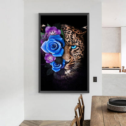 Flower Leopard - Full Round Drill Diamond Painting 40*70CM