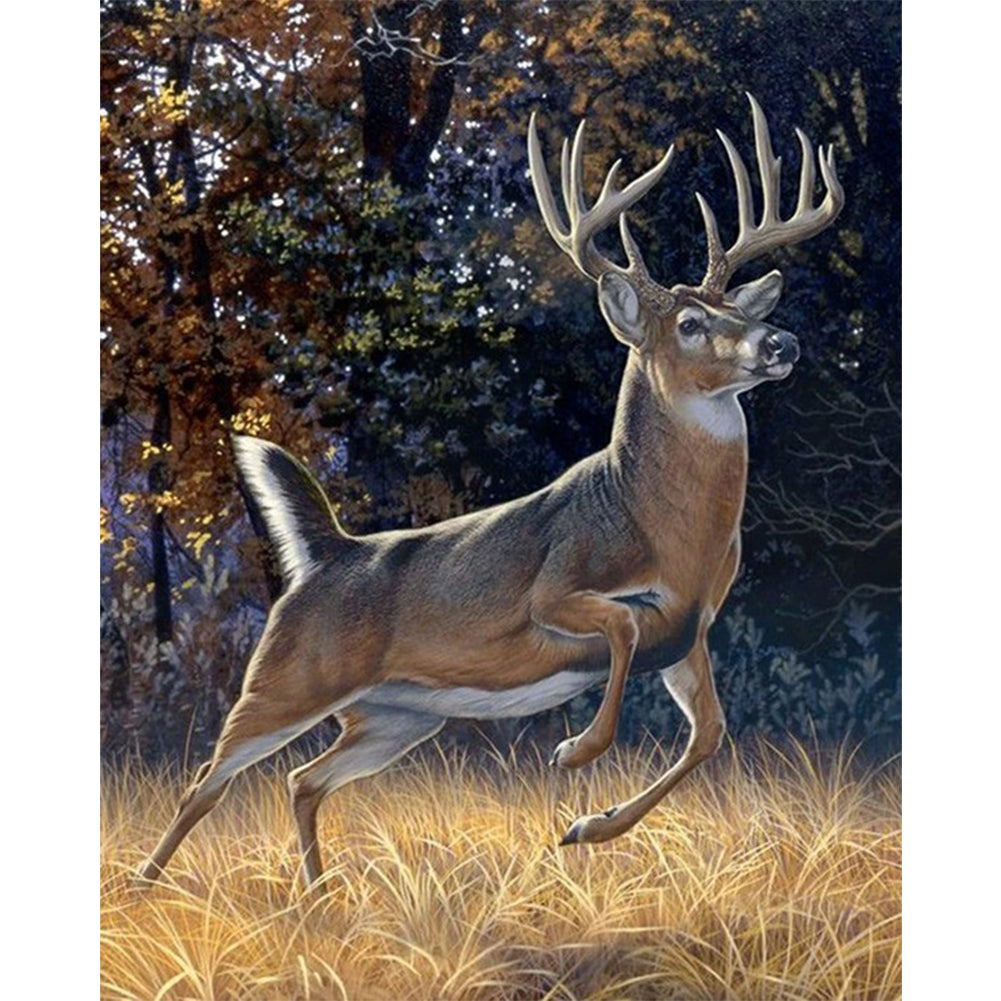Running Deer - Full Round Drill Diamond Painting 50*60CM