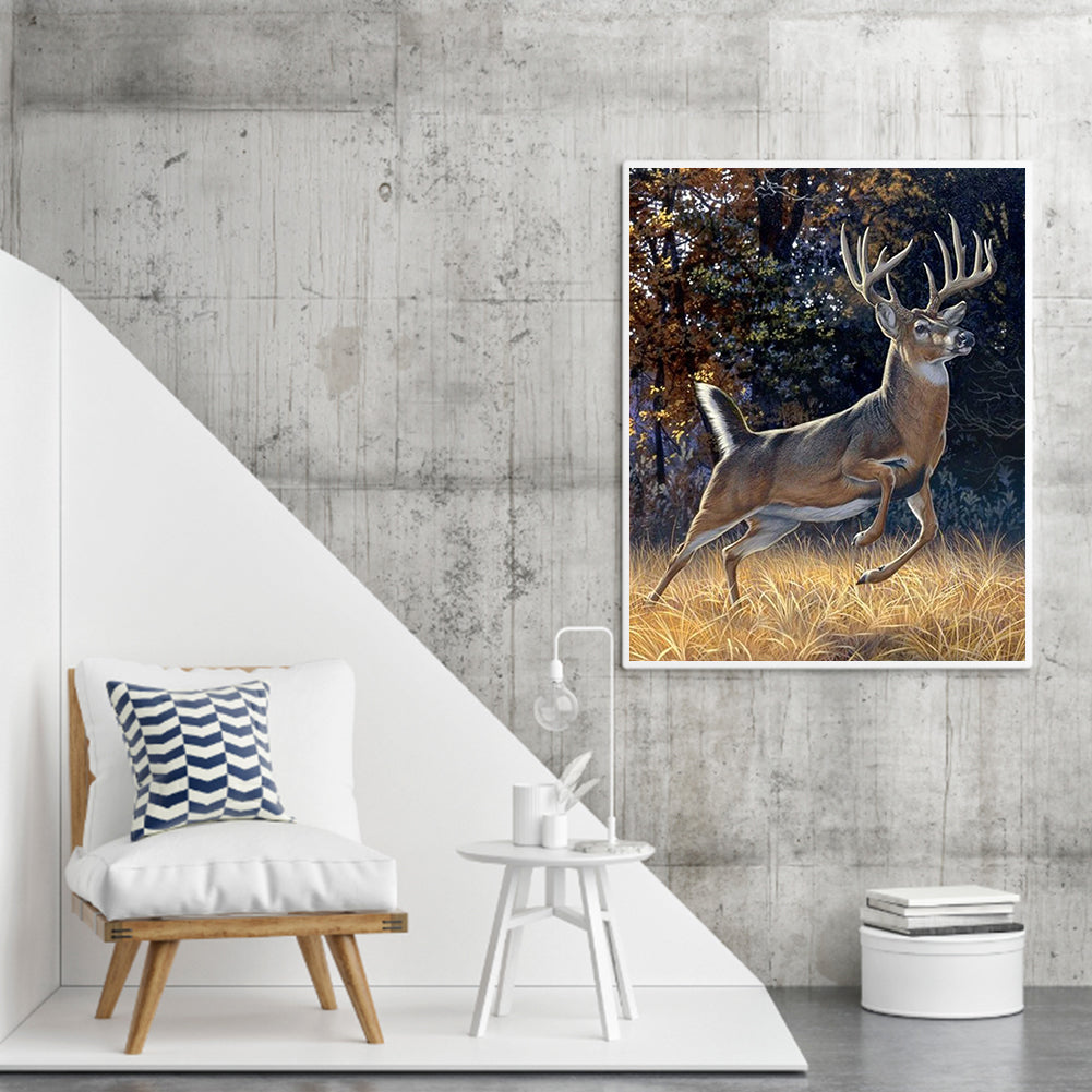 Running Deer - Full Round Drill Diamond Painting 50*60CM