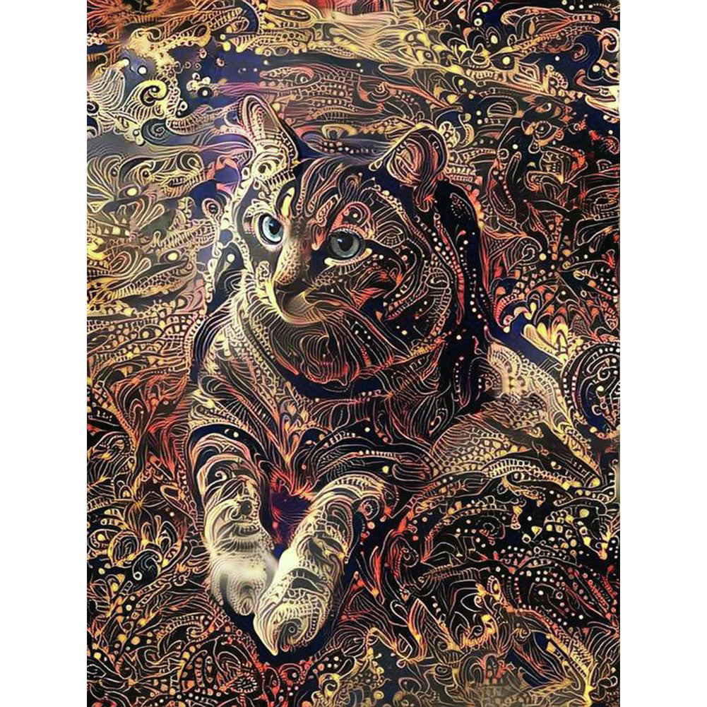 Gold Painting Of Cats 30*40CM(Canvas) Full Square Drill Diamond Painting