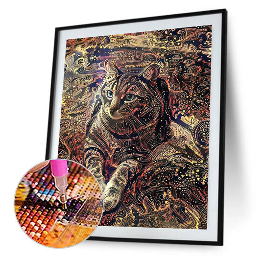 Gold Painting Of Cats 30*40CM(Canvas) Full Square Drill Diamond Painting
