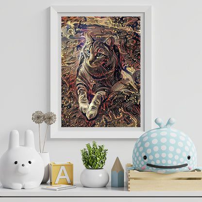 Gold Painting Of Cats 30*40CM(Canvas) Full Square Drill Diamond Painting