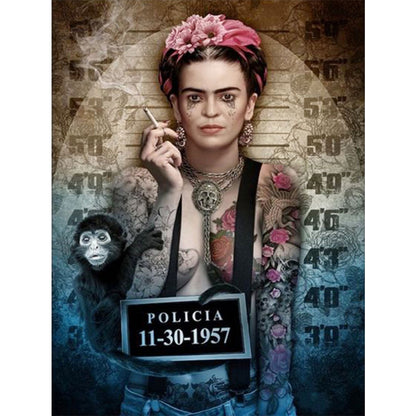Wanted Frida Kahlo - Full Round Drill Diamond Painting 30*40CM