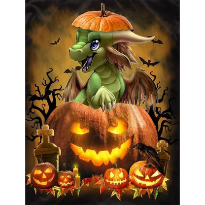 Halloween Crocodile - Full Round Drill Diamond Painting 30*40CM