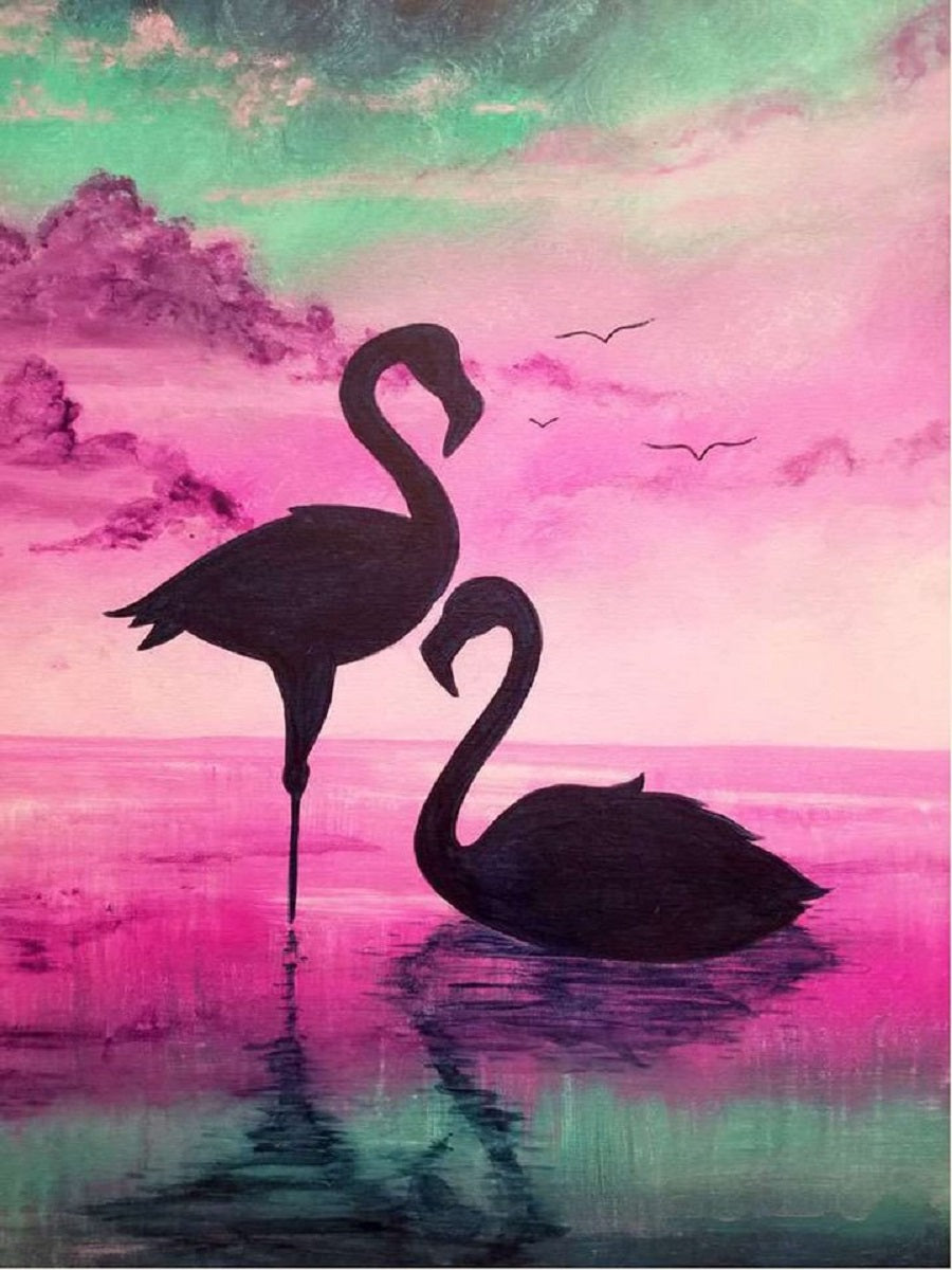 Pink Flamingo - Full Round Drill Diamond Painting 30*40CM