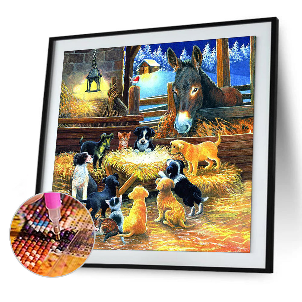 Kitten Puppy - Full Round Drill Diamond Painting 40*40CM
