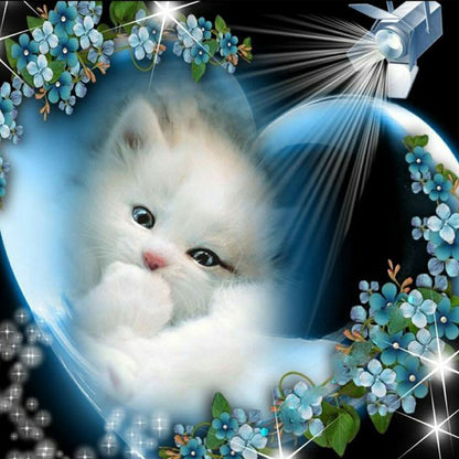 Kitten - Full Round Drill Diamond Painting 40*40CM