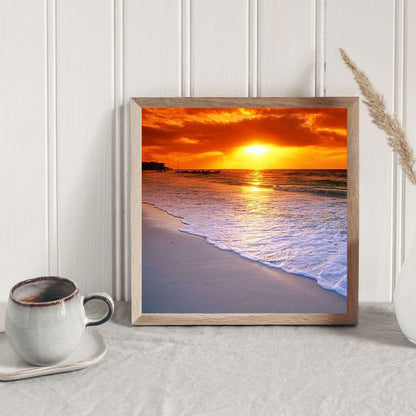 Beach Sunset - Full Round Drill Diamond Painting 40*40CM