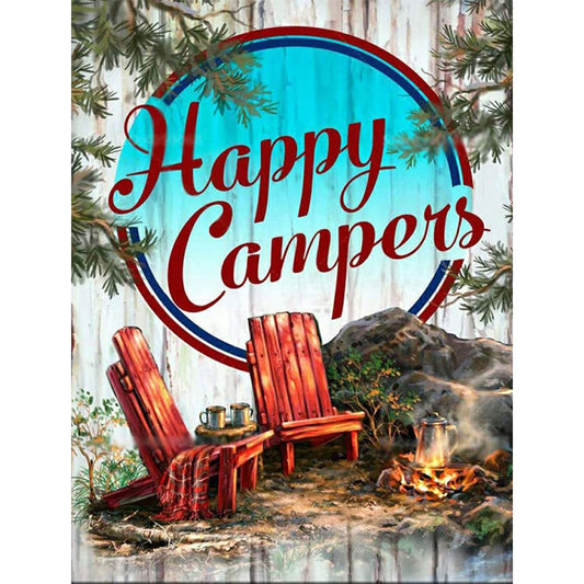 Recreational Camping - Full Round Drill Diamond Painting 40*50CM