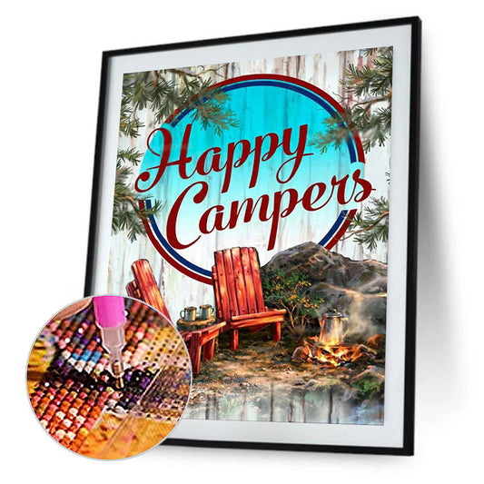 Recreational Camping - Full Round Drill Diamond Painting 40*50CM