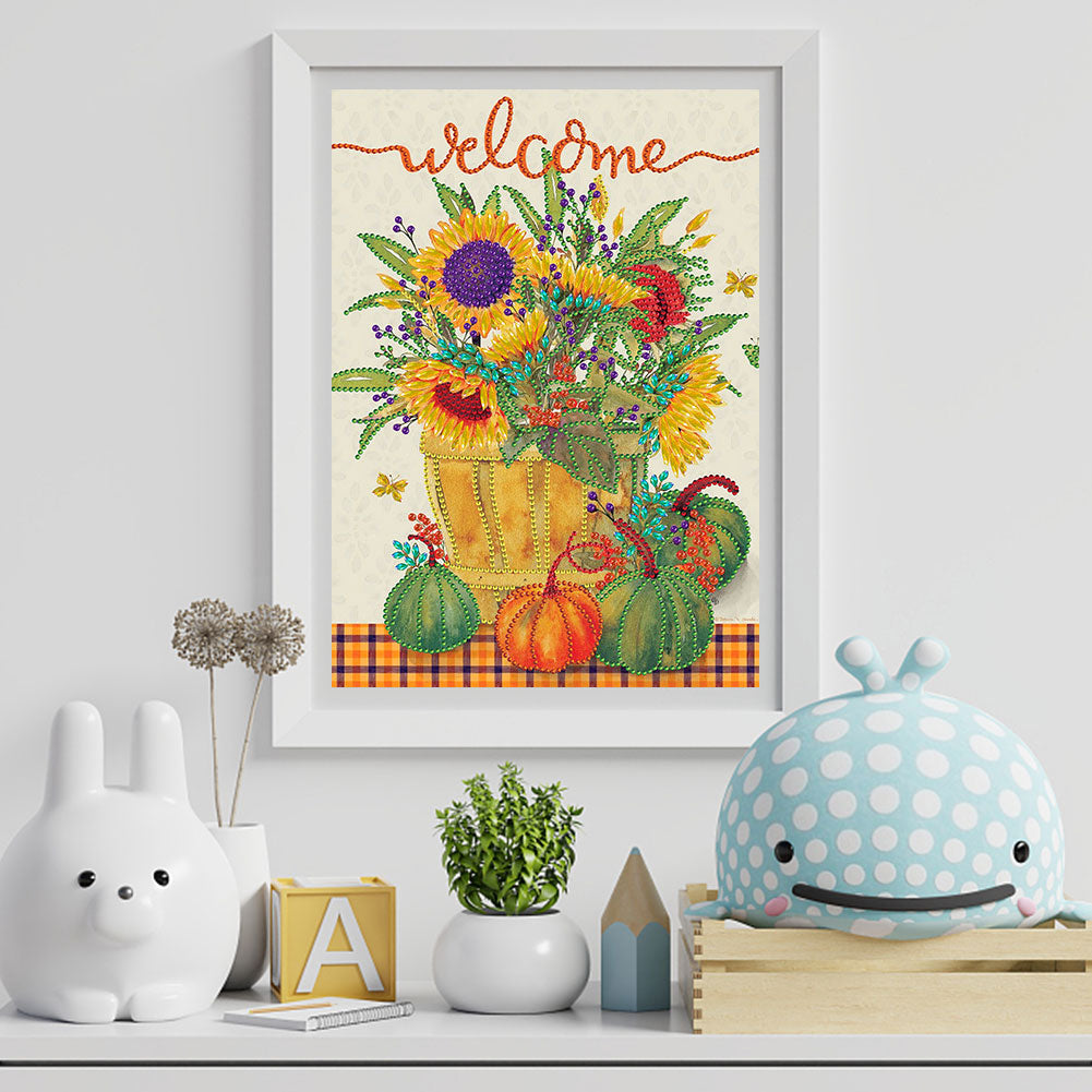 Harvest Autumn Pumpkin Bouquet - Special Shaped Drill Diamond Painting 30*40CM