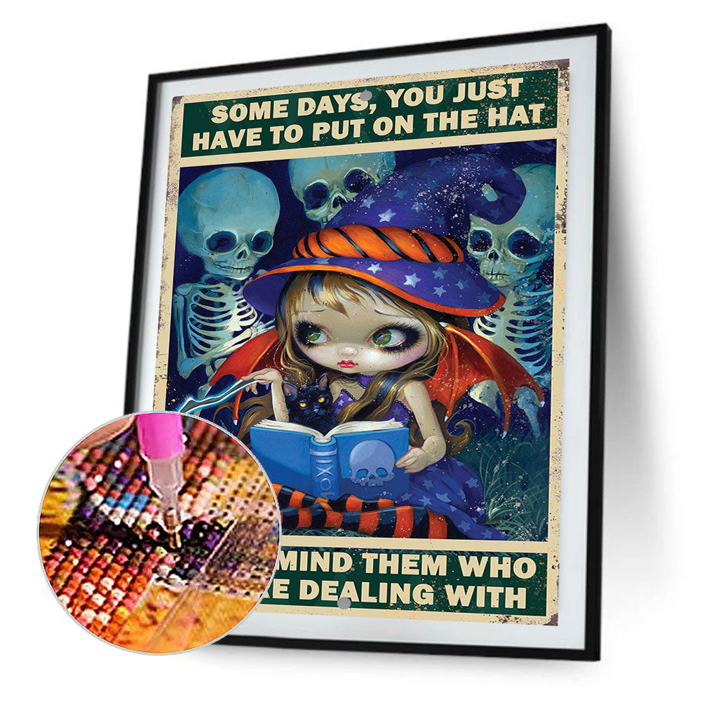Big Eyes Doll English Poster Painting - Full Round Drill Diamond Painting 40*50CM