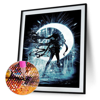 Sailor Moon Silhouette - Full Round Drill Diamond Painting 30*40CM