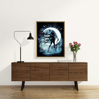 Sailor Moon Silhouette - Full Round Drill Diamond Painting 30*40CM
