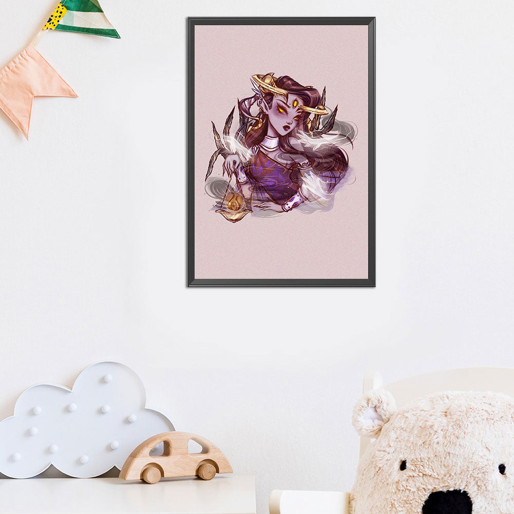 Illustration Girl - Full Round Drill Diamond Painting 40*60CM
