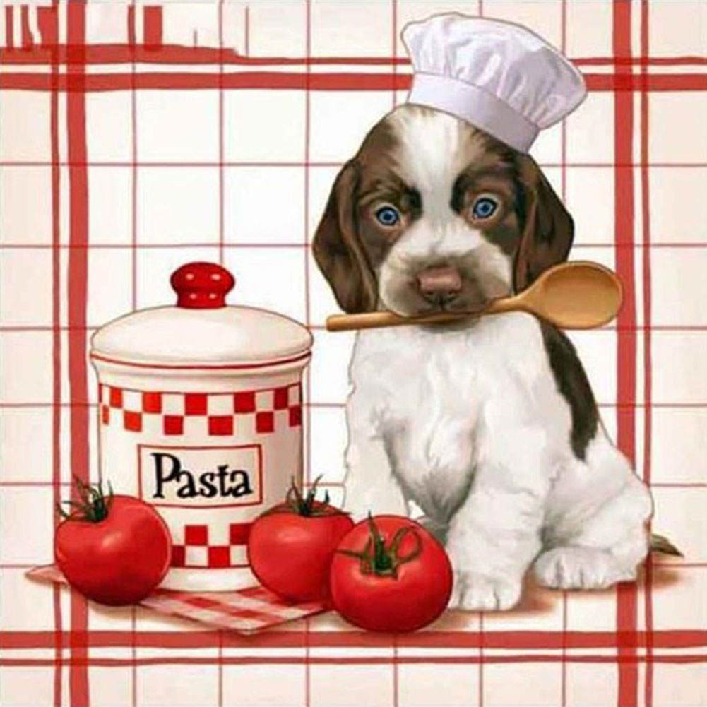 Puppy Cook - Full Round Drill Diamond Painting 40*40CM
