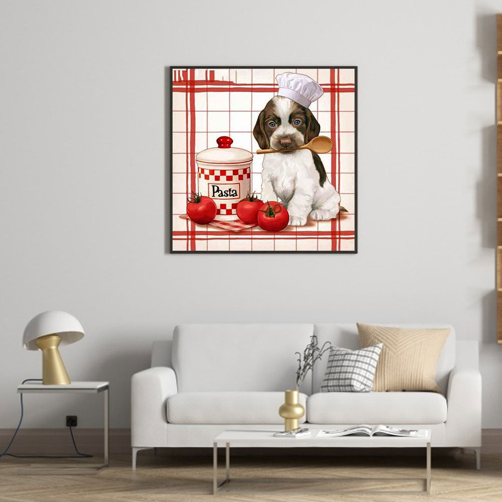 Puppy Cook - Full Round Drill Diamond Painting 40*40CM