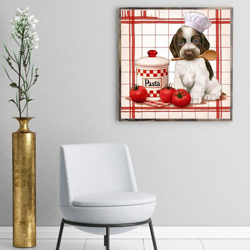 Puppy Cook - Full Round Drill Diamond Painting 40*40CM