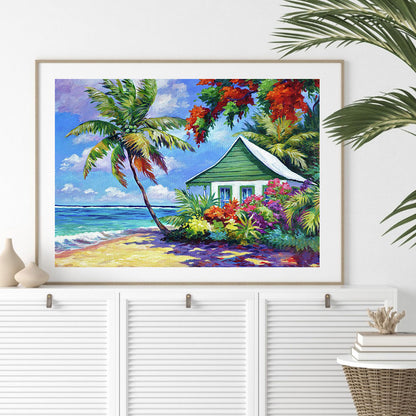 Coast House Scenery - Full Round Drill Diamond Painting 50*40CM