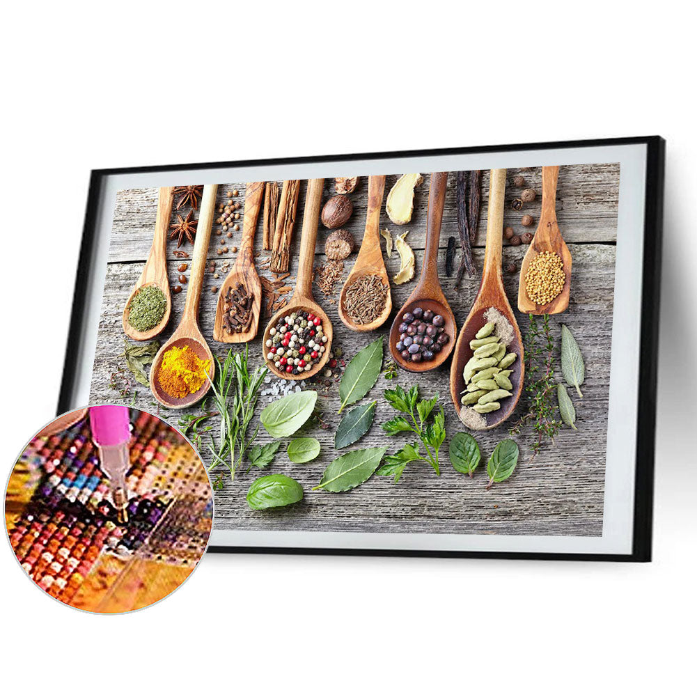 Kitchen Herbs And Spices - Full Round Drill Diamond Painting 60*40CM