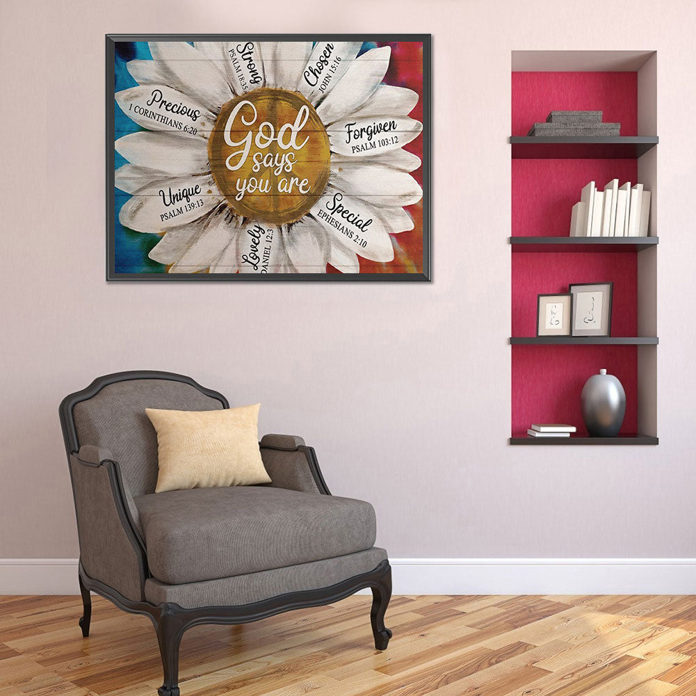 Flower Alphabet - Full Round Drill Diamond Painting 50*40CM