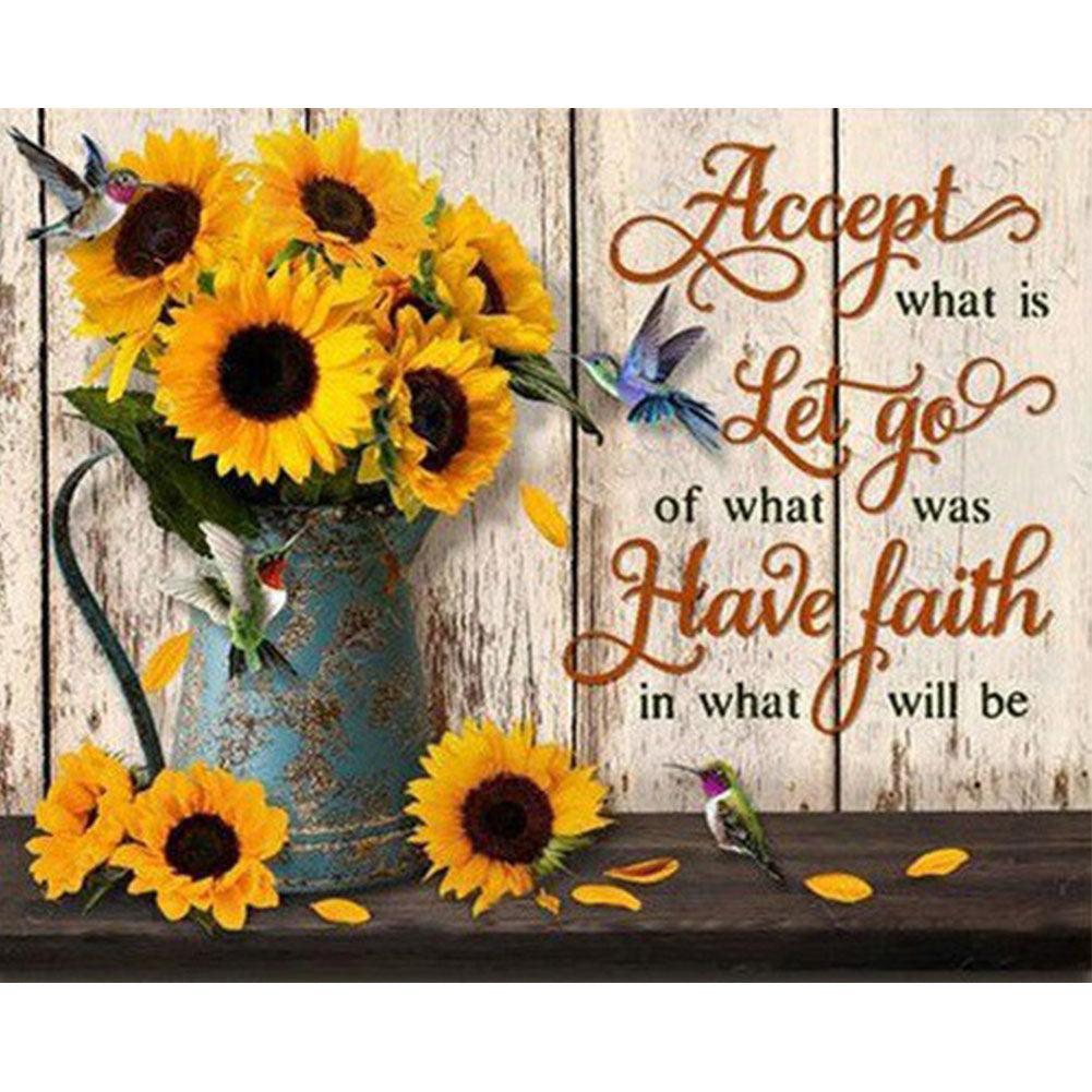 Flower Alphabet - Full Round Drill Diamond Painting 50*40CM