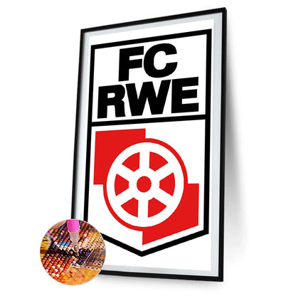 Red And White Erfurt Football Team Logo - Full Round Drill Diamond Painting 30*50CM