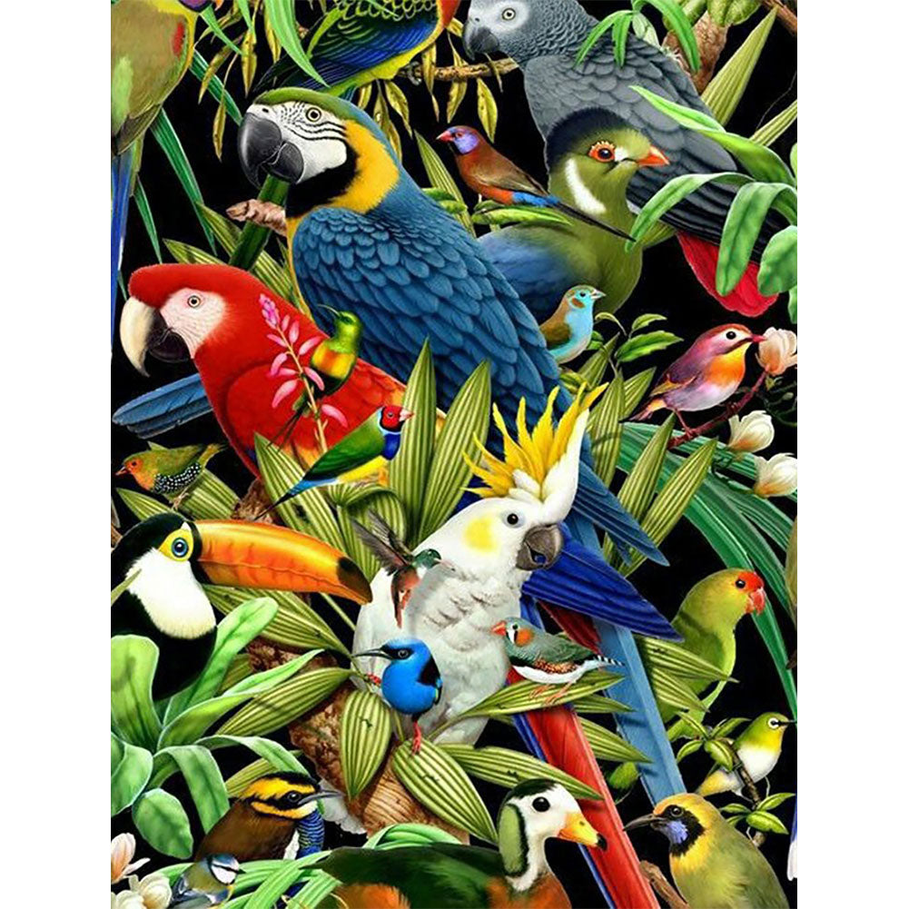 Parrot Jungle - Full Round Drill Diamond Painting 40*50CM