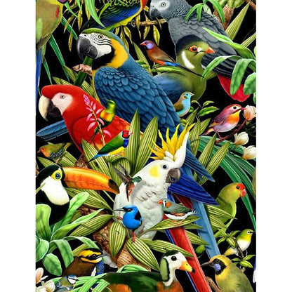 Parrot Jungle - Full Round Drill Diamond Painting 40*50CM
