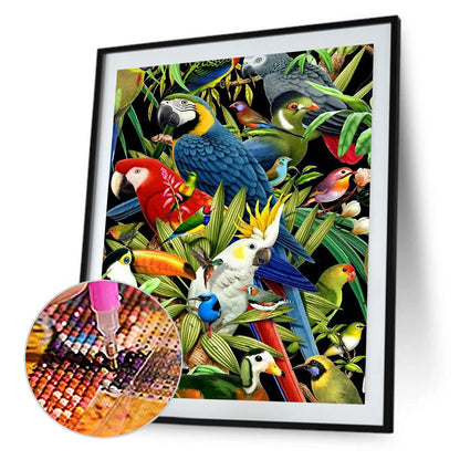 Parrot Jungle - Full Round Drill Diamond Painting 40*50CM