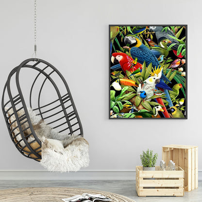 Parrot Jungle - Full Round Drill Diamond Painting 40*50CM