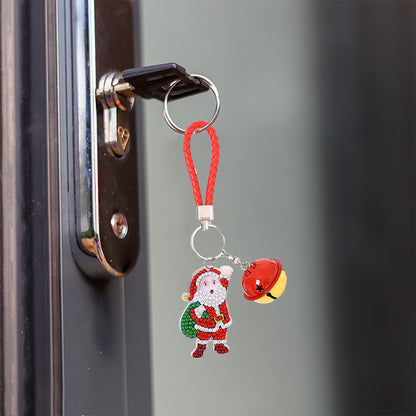 DIY Diamonds Painting Keychain Crystal Small Bell Keychain for Women Bag Pendant