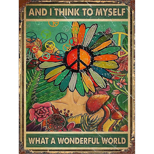 Colorful Flower Poster 40*50CM(Canvas) Full Round Drill Diamond Painting
