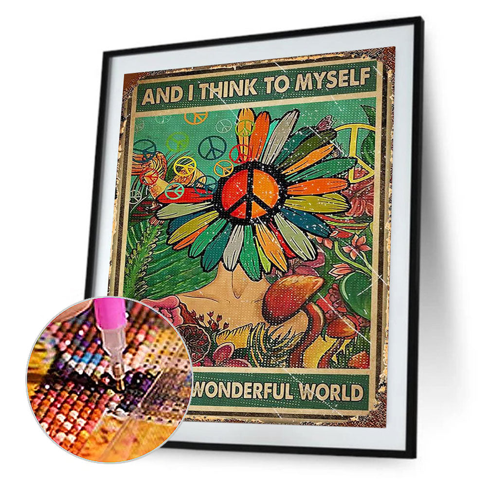 Colorful Flower Poster 40*50CM(Canvas) Full Round Drill Diamond Painting