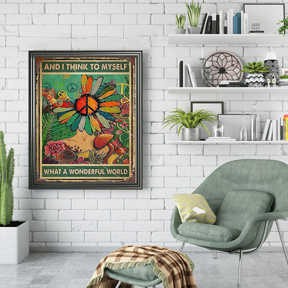 Colorful Flower Poster 40*50CM(Canvas) Full Round Drill Diamond Painting