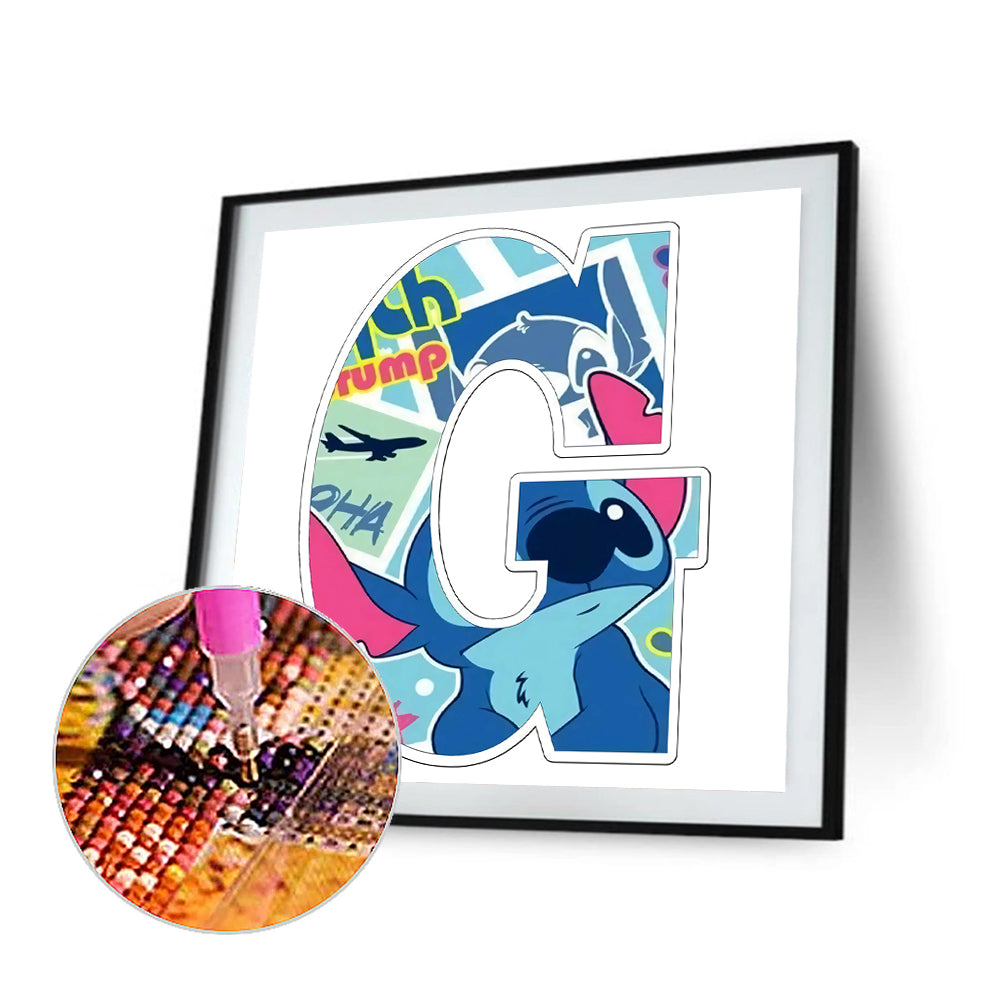 Stitch Letter G 30*30CM(Canvas) Full Round Drill Diamond Painting