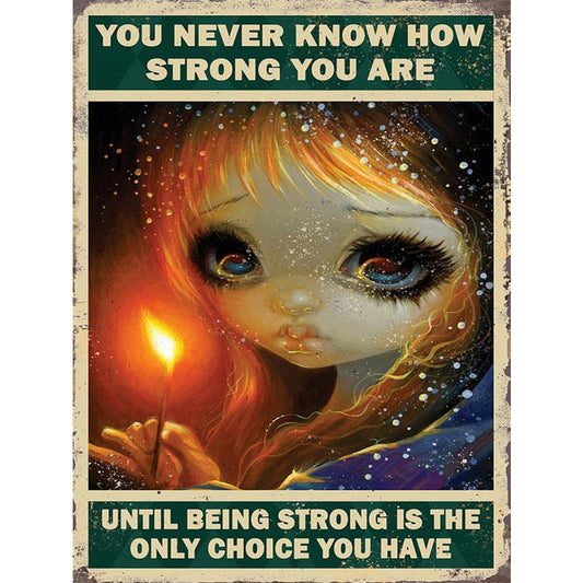 Big Eyes Doll English Poster Painting 40*50CM(Canvas) Full Round Drill Diamond Painting