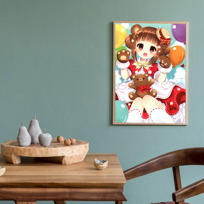 Anime Girls - Full Round Drill Diamond Painting 30*40CM