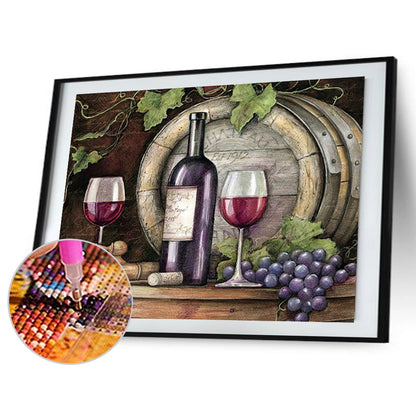 Wine - Full Round Drill Diamond Painting 60*50CM