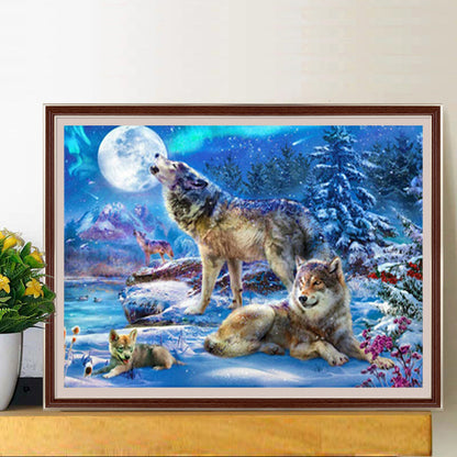 Wolf Pack - Full Round Drill Diamond Painting 50*40CM