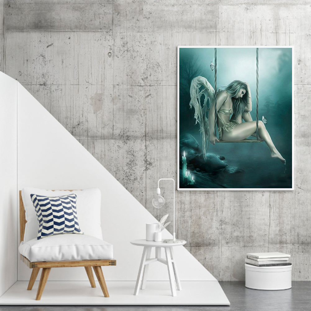 Angel On Swing - Full Square Drill Diamond Painting 40*50CM