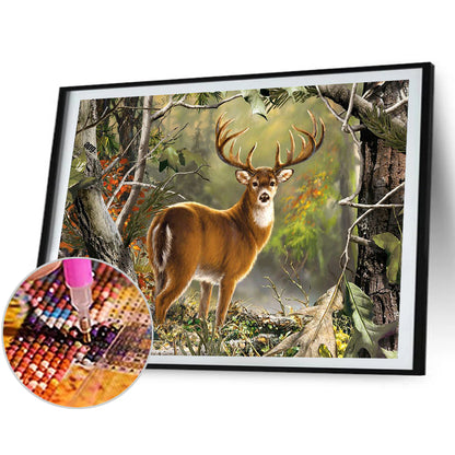 Deer In The Forest - Full Round Drill Diamond Painting 50*40CM