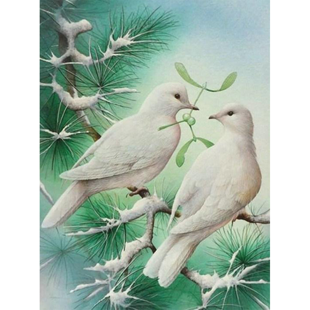 Bird On Branch - Full Round Drill Diamond Painting 30*40CM