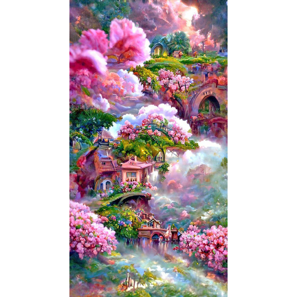 Flower Manor - Full Round Drill Diamond Painting 50*85CM