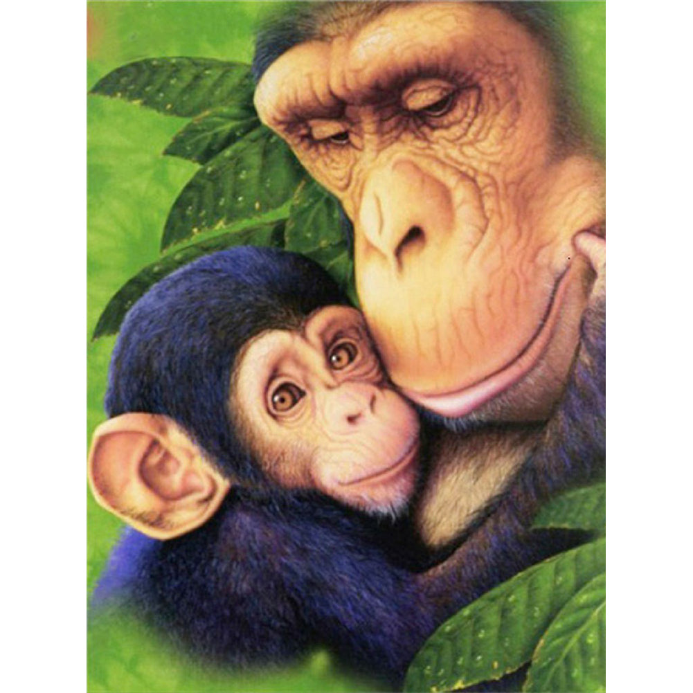Parent-Child Monkey - Full Square Drill Diamond Painting 30*40CM