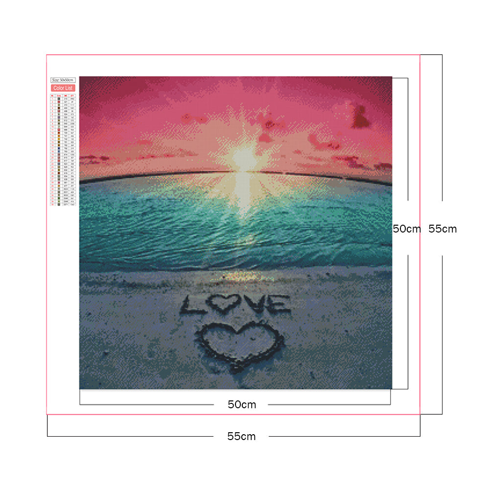 Beach Love - Full Square Drill Diamond Painting 50*50CM